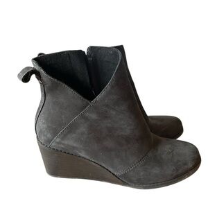 Toms Sutton Wedge Ankle Boots Sz 7.5 Black